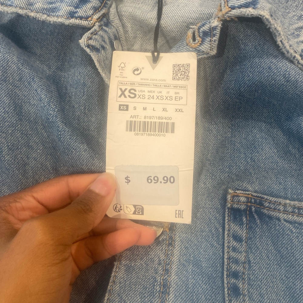Zara Blue Denim Jumpsuit